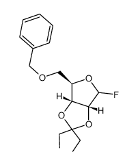 5-O-benzyl-2,3-O-(3-pentylidene)-D-ribofuranosyl fluoride Structure