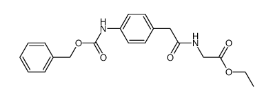 N-Benzyloxycarbonyl-p-amino-phenyl-acetyl-glycin-aethylester结构式