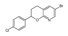 6-bromo-2-(4-chlorophenyl)-3,4-dihydro-2H-pyrano[2,3-b]pyridine结构式