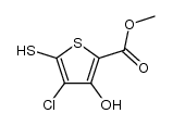 methyl 4-chloro-3-hydroxy-5-mercaptothiophene-2-carboxylate结构式