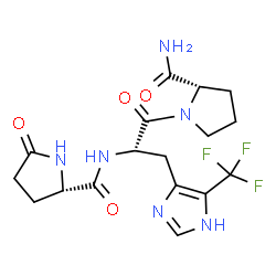 5-Oxo-L-Pro-5-(trifluoromethyl)-L-His-L-Pro-NH2 structure