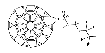 N-(5-iodo-3-oxa-octafluoropentyl)sulfonylaza[60]fulleroid Structure