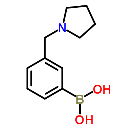 (3-(吡咯烷-1-基甲基)苯基)硼酸结构式