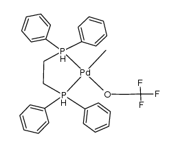 methyl(2,2,2-trifluoro-ethoxo){1,2-bis(diphenylphosphino)ethane}palladium结构式