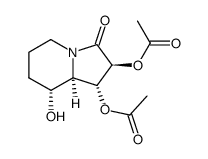 (1R)-(1β,2α,8β,8aβ)-1,2-diacetoxy-8-hydroxyhexahydro-3(2H)-indolizinone Structure