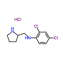 2,4-Dichloro-N-(2-pyrrolidinylmethyl)aniline hydrochloride (1:1)结构式