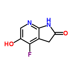4-Fluoro-5-hydroxy-1,3-dihydro-2H-pyrrolo[2,3-b]pyridin-2-one结构式