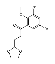 1-(3,5-Dibrom-2-methoxyphenyl)-3-(1,3-dioxolan-2-yl)-1-propanon结构式