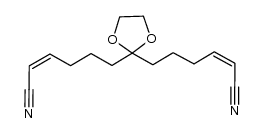 (2Z,2'Z)-6,6'-(1,3-dioxolane-2,2-diyl)bis(hex-2-enenitrile) Structure