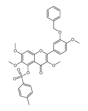 2-(3-(benzyloxy)-4-methoxyphenyl)-3,6,7-trimethoxy-4-oxo-4H-chromen-5-yl 4-methylbenzenesulfonate结构式