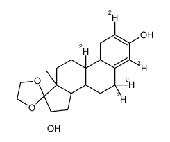 17,17-Ethylenedioxy-1,3,5(10)-estratriene-3,16α-diol-d5 Structure