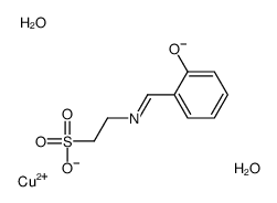 copper,2-[(2-oxidophenyl)methylideneamino]ethanesulfonate,dihydrate Structure