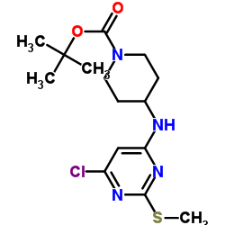 tert-butyl 4-[(6-chloro-2-methylsulfanyl-pyrimidin-4-yl)amino]piperidine-1-carboxylate picture