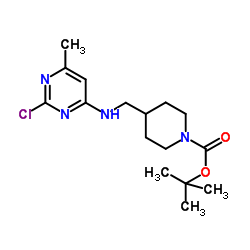 4-[(2-Chloro-6-methyl-pyrimidin-4-ylamino)-methyl]-piperidine-1-carboxylic acid tert-butyl ester Structure