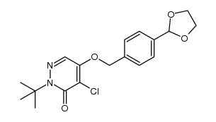 2-(t-butyl)-4-chloro-5-[(4-(1,3-dioxolan-2-yl)phenyl)methoxy]-2-hydropyridazin-3-one结构式