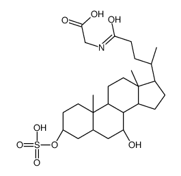 N-[(3a,5b,7b)-7-hydroxy-24-oxo-3-(sulfooxy)cholan-24-yl]-glycine结构式