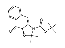 (4S,5S)-2,2-dimethyl-3-(tert-butoxycarbonyl)-4-benzyl-5-formyl-1,3-oxazolidine结构式