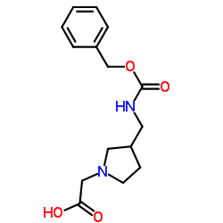 [3-({[(Benzyloxy)carbonyl]amino}methyl)-1-pyrrolidinyl]acetic acid结构式