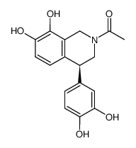 1-[(S)-4-(3,4-Dihydroxy-phenyl)-7,8-dihydroxy-3,4-dihydro-1H-isoquinolin-2-yl]-ethanone结构式