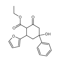 ethyl 2-(furan-2-yl)-4-hydroxy-6-oxo-4-phenylcyclohexanecarboxylate结构式