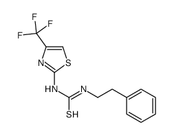 1-(2-phenylethyl)-3-[4-(trifluoromethyl)-1,3-thiazol-2-yl]thiourea结构式