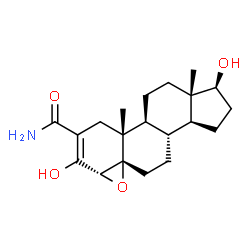 2-carbamoyl-4,5-epoxyandrost-2-ene-3,17-diol structure