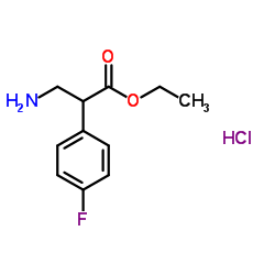 Ethyl 3-amino-2-(4-fluorophenyl)propanoate hydrochloride (1:1)结构式