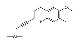6-(2-iodo-5-methoxy-4-methylphenyl)hex-2-ynyl-trimethylsilane结构式