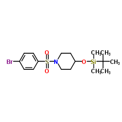 1-[(4-Bromophenyl)sulfonyl]-4-{[dimethyl(2-methyl-2-propanyl)silyl]oxy}piperidine结构式