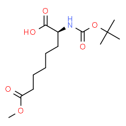 anedioic acid, 2-[[(1,1-dimethylethoxy)carbonyl]amino]-, 8-Methyl ester结构式