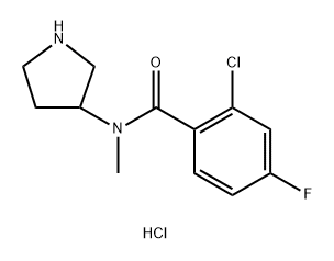 2-Chloro-4-fluoro-N-methyl-N-(pyrrolidin-3-yl)benzamide结构式