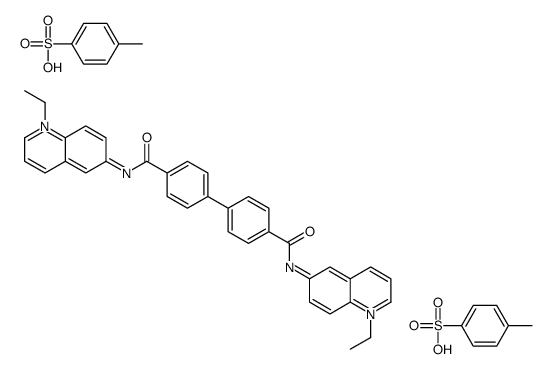 6,6'-(p,p'-Biphenylylenebis(carbonylimino))bis(1-ethylquinolinium) ditosylate structure