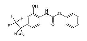 [2-Hydroxy-4-(3-trifluoromethyl-3H-diazirin-3-yl)-phenyl]-carbamic acid phenyl ester结构式