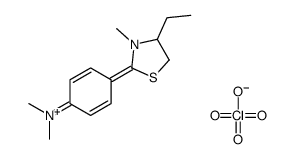 4-(4-ethyl-3-methyl-4,5-dihydro-1,3-thiazol-3-ium-2-yl)-N,N-dimethylaniline,perchlorate Structure