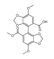 7,7'-dimethoxy-5'-(methoxycarbonyl)-4,4'-bibenzo[d][1,3]dioxole-5-carboxylic acid结构式