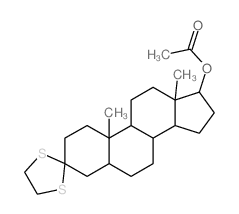 (10,13-dimethylspiro[1,2,4,5,6,7,8,9,11,12,14,15,16,17-tetradecahydrocyclopenta[a]phenanthrene-3,2'-1,3-dithiolane]-17-yl) acetate Structure