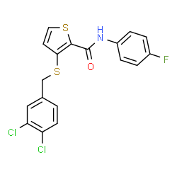 3-[(3,4-Dichlorobenzyl)sulfanyl]-N-(4-fluorophenyl)-2-thiophenecarboxamide structure