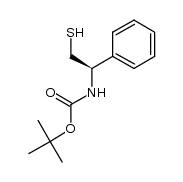 (-)-(2R)-[(1',1'-dimethylethoxycarbonyl)amino]-2-phenylethanethiol结构式