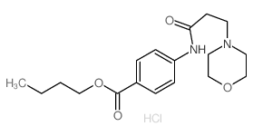 Benzoic acid,4-[[3-(4-morpholinyl)-1-oxopropyl]amino]-, butyl ester, hydrochloride (1:1) Structure