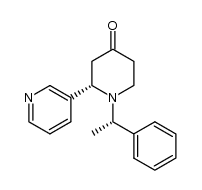 (2S)-N-[(1S)-1-phenylethyl]-2-(3-pyridyl)-4-piperidone结构式