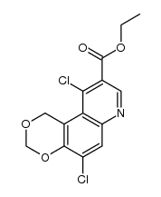 5,10-dichloro-1H-[1,3]dioxino[5,4-f]quinoline-9-carboxylic acid ethyl ester结构式