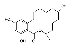 (2E,7R,11S)-7,15,17-trihydroxy-11-methyl-12-oxabicyclo[12.4.0]octadeca-1(14),2,15,17-tetraen-13-one结构式