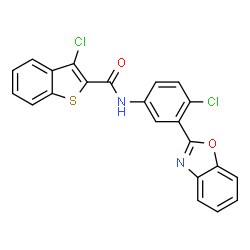 N-[3-(1,3-Benzoxazol-2-yl)-4-chlorophenyl]-3-chloro-1-benzothiophene-2-carboxamide structure