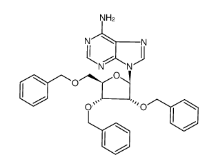 9-((2R,3R,4R,5R)-3,4-bis(benzyloxy)-5-((benzyloxy)methyl)tetrahydrofuran-2-yl)-9H-purin-6-amine Structure