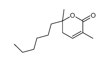 2-hexyl-2,5-dimethyl-3H-pyran-6-one结构式