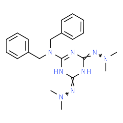 N,N'-Bis(dimethylamino)-N'',N''-dibenzyl-1,3,5-triazine-2,4,6-triamine结构式