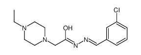 N-[(3-chlorophenyl)methylideneamino]-2-(4-ethylpiperazin-1-yl)acetamide结构式