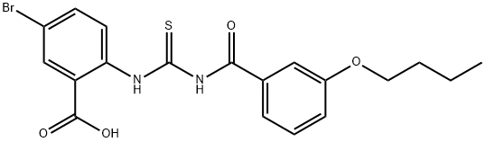 5-bromo-2-[[[(3-butoxybenzoyl)amino]thioxomethyl]amino]-benzoic acid Structure