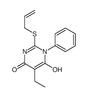 5-ethyl-6-hydroxy-1-phenyl-2-prop-2-enylsulfanylpyrimidin-4-one结构式
