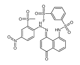 3-[[[5-Hydroxy-8-[[2-(methylsulfonyl)-4-nitrophenyl]azo]-1-naphthalenyl]amino]sulfonyl]benzenesulfonic acid fluoride结构式
